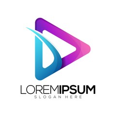 Play media logo vector premium