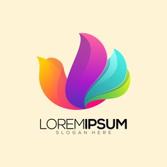 Abstract bird color gradient logo vector