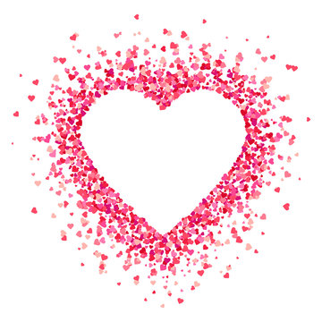 Heart shape background with pink hearts
