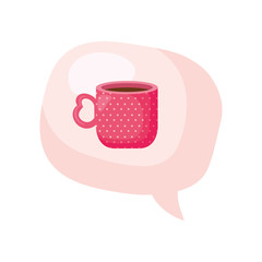 cup coffee in speech bubble isolated icon
