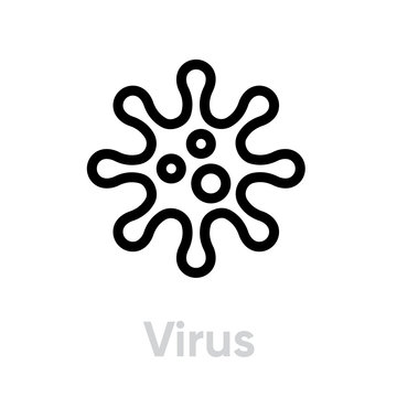 Virus vector icon. Editable line Bacteria pictogram. Abstract sign