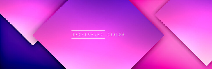 Square shapes composition geometric abstract background. 3D shadow effects and fluid gradients. Modern overlapping forms