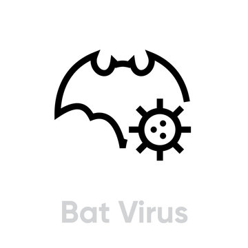 Bat Virus vector editable line.