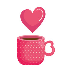 cup coffee with heart isolated icon