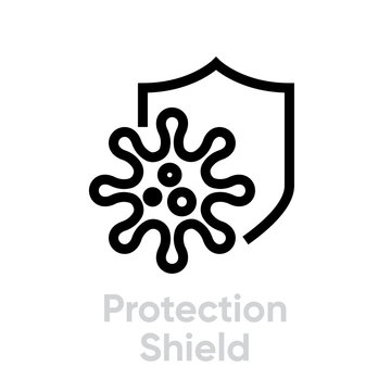 Protection Shield, Antivirus vector editable icon