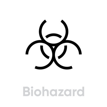 Biohazard Sign icon editable vector line