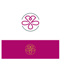   flower logo love design heart 