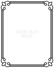 Art Deco black ornamental decorative frame. Vintage simple line frame border plaque book cover. Frame border deco vector simple line isolated. Vector illustration. EPS 10