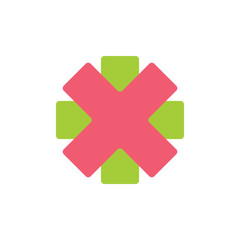 letter x cross design colorful logo vector