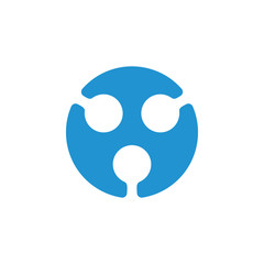 circle dots negative space logo vector