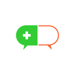 Fototapeta premium plus medical capsule medicine talk forum symbol logo vector