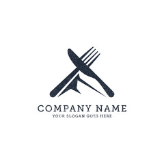 mountain restaurant logo inspiration, store in the mountain view logo idea