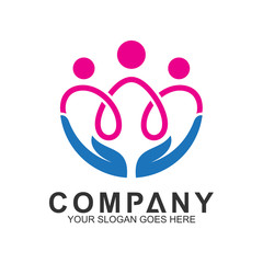 People Care Logo,Abstract Family Logo