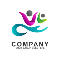 Fototapeta premium People Care Logo,Abstract Family Logo