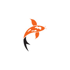 Koi fish icon logo design vector template