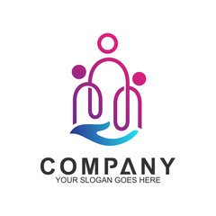People Care Logo,Abstract Family Logo