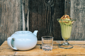 Avocado ice cream at the coffee shop