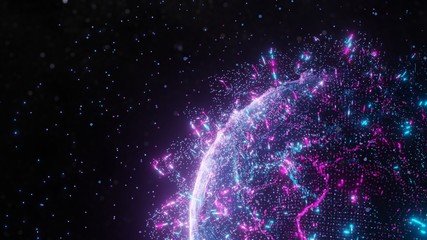 Abstract futuristic planet Earth