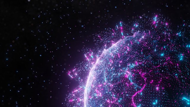 Abstract futuristic planet Earth