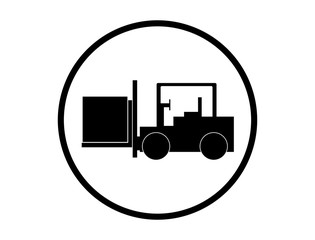 factory icon symbol Forklift with pallet box