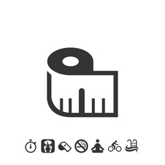 measuring tape icon vector for website and graphic design