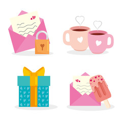 set of icons for valentines day celebration