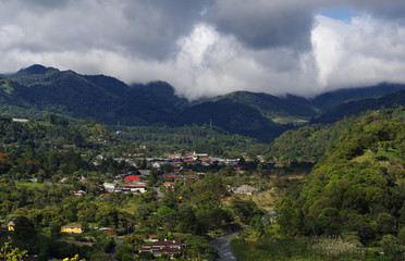 Fototapeta premium The town of Boquete in the Chiriqui province of western Panama. This are is known for the production of quality coffee.