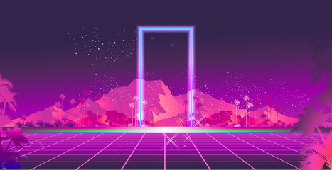 Futuristic banner portal to another reality