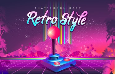 Futuristic horizontal banner retro joystick © marrishuanna