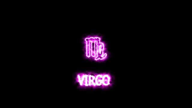 virgo text saber effect and zodiac symbol is slowing appear