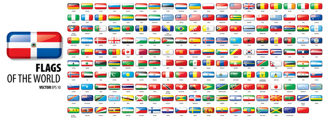 National flags of the countries. Vector illustration on white background