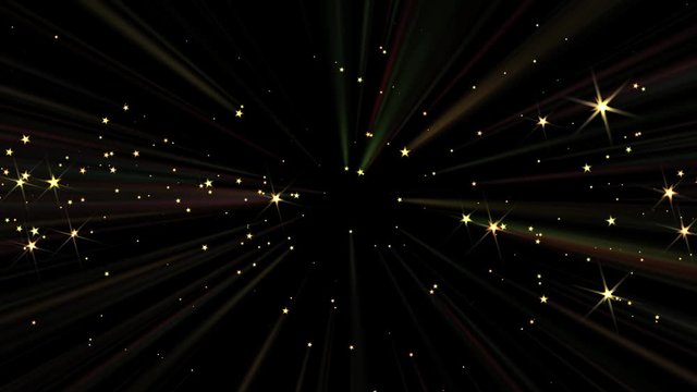 Fast golden sparkling star particle transition VI as impressive revealer, transition, decoration element related to energy, magic, miracle, dream, surprise, holiday, 