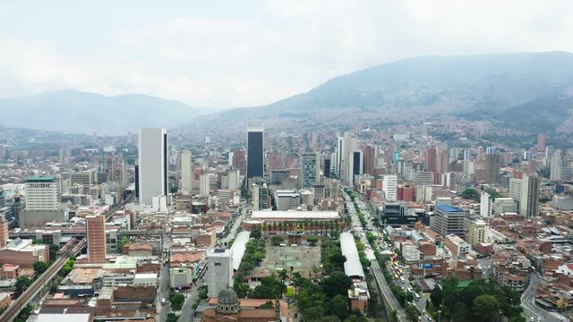 Aerial view of Medellin downtown