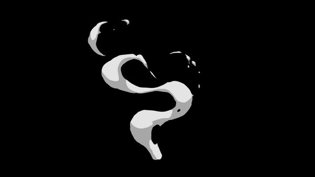 Cartoon smoke motion graphics with dark background