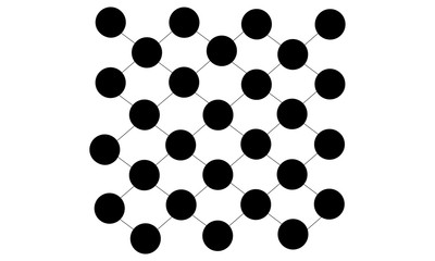 Abstract futuristic dot circle and line molecule network structure graphic black color white background