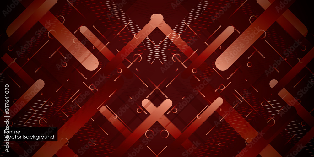 Poster abstract dark red background with lines