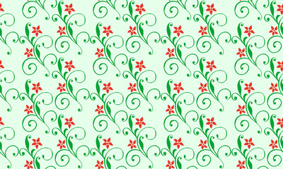 Elegant Motif of Christmas floral background, for wrapping paper pattern with unique leaf flower drawing.