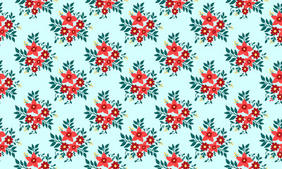 The Beauty of red rose flower pattern background for Christmas, with leaf and flower concept.