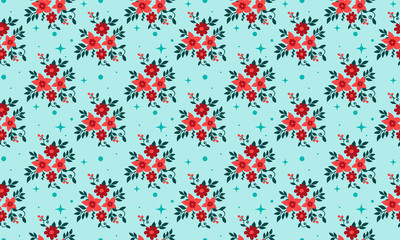 Elegant flower pattern Background for Christmas, with seamless of red rose flower design.
