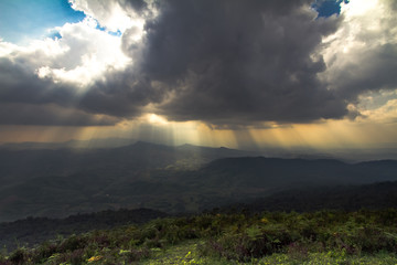 sunset in mountains