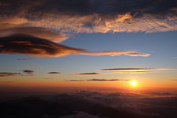 sunrise on top of Mt Fuji