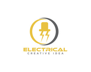 Electric Lightening Logo Design Vector