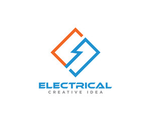 Electric Lightening Logo Design Vector