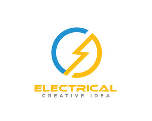 Electric Lightening Logo Design Vector