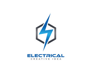 Electric Lightening Logo Design Vector