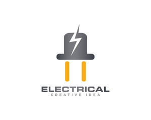 Electric Lightening Logo Design Vector