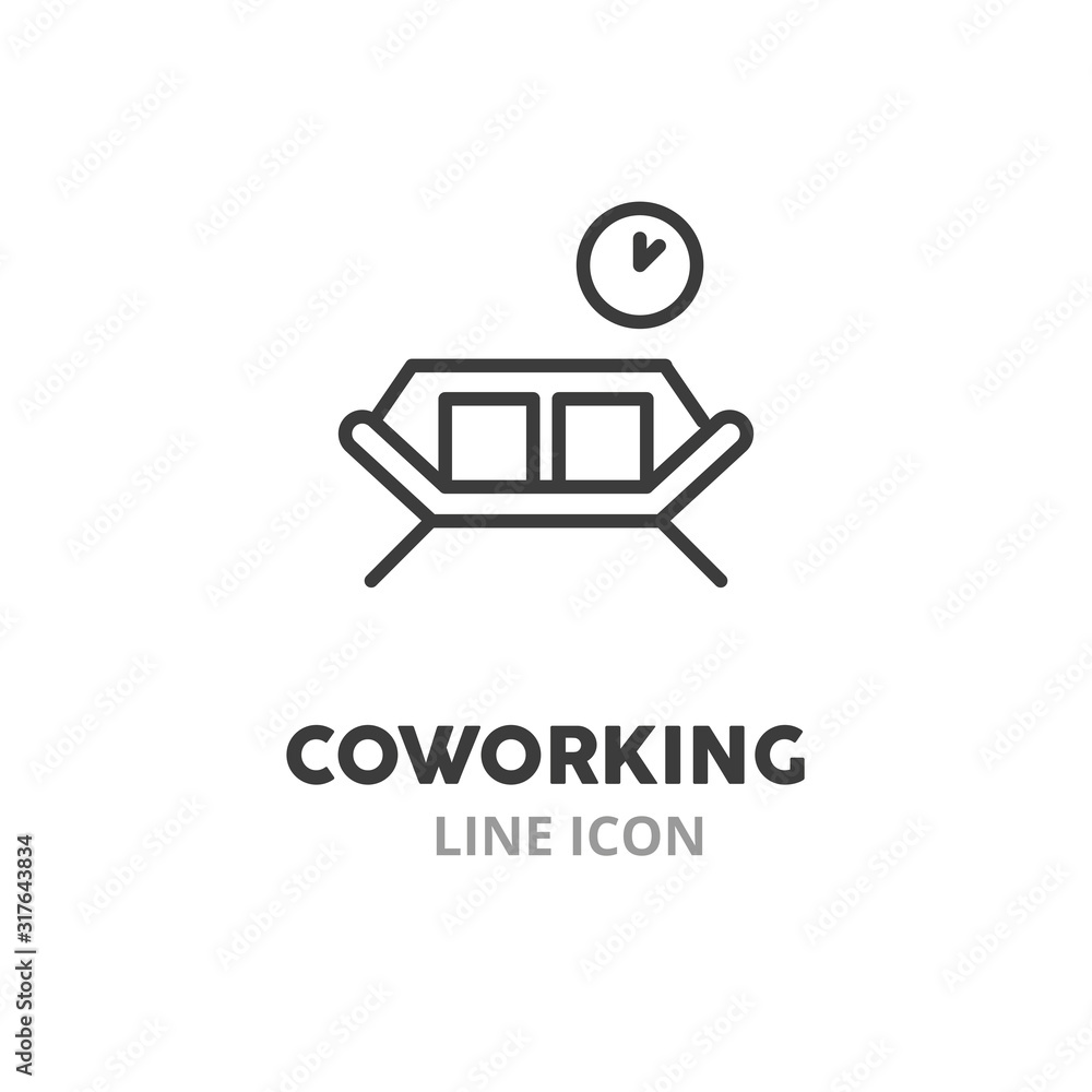 Aufkleber coworking symbol thin line icons. vector illustration symbol elements for web design..