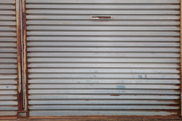 Rush metal background, Vintage rust door older slide gate, old rooftop wall with the rush water...
