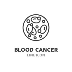 Blood cancer symbol thin  line icons. Cancer treatment, operation, donor. Vector illustration symbol elements for web design..