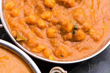 Chana Masala: Traditional Indian dish with chickpeas and curry